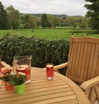 Dining on the patio at Flax Mill