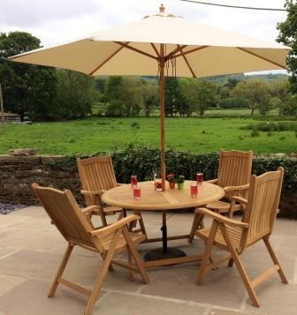 Rear patio at Flax Mill